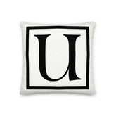 Letter U Border Monogram Decorative Throw Pillow Cushion, Pillow, $ 64.50, A Moment Of Now™